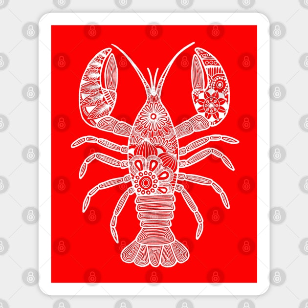 Lobster (red and white vertical) Magnet by calenbundalas